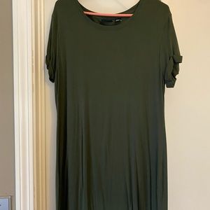 Army green t shirt dress